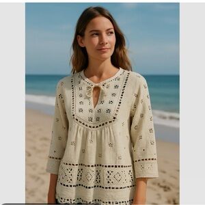 SEA New York Women’s 6 Beige 3/4 sleeve size 4